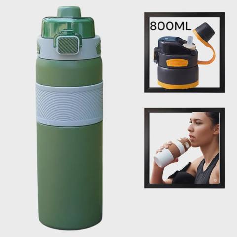 İdman su qabı WS1329, paslanmaz polad, yaşıl, 800 ml — Баку