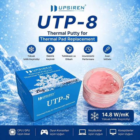 Upsıren UTP-8 – Thermal Pad əvəzi üçün istilik pastası (thermal putty) — Джейранбатан