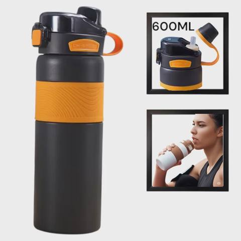 İdman su qabı Termos WS1334, paslanmaz polad, qara, 600 ml — Baku