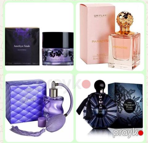 Ametyust Falale Paradise,Grace, Midnight Pearl parfum Oriflame. Her