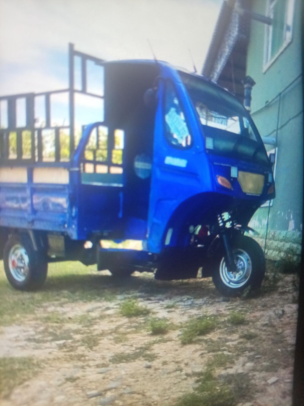 Yük daşıma üçün 3 təkərli motoblok (kargo skuter) - Rəng: mavi - Ön — Motobloklar, Neftçala (3)
