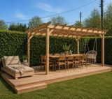 Bağ/pergola qurulumu – taxta konstruksiya və açıq hava istirahət — Furniture
