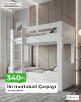 İki mərtəbəli çarpayı — 80×180×180 sm - Kompakt dizayn: iki nəfərlik — Çarpayılar
