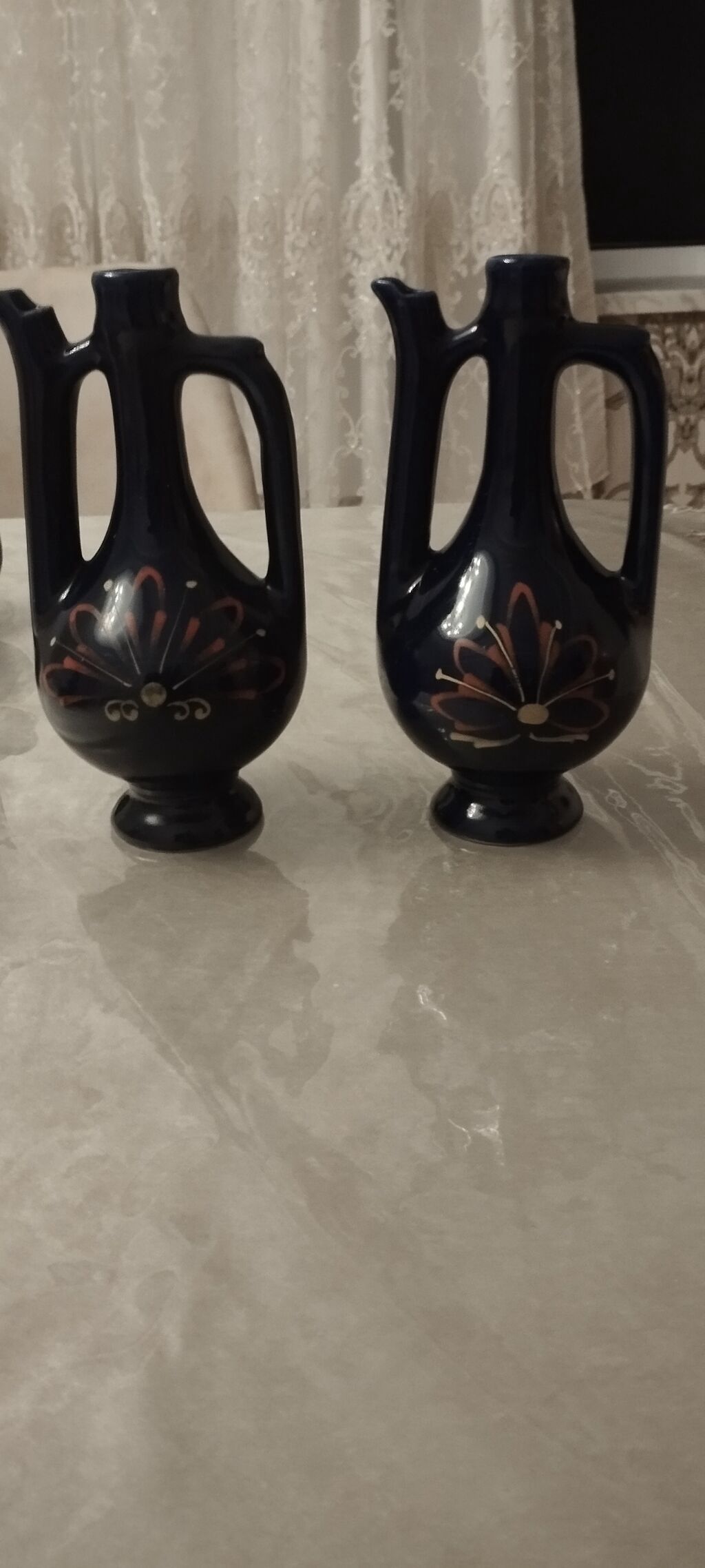 Keramika vaza dəsti - göy rəng, 4 əd