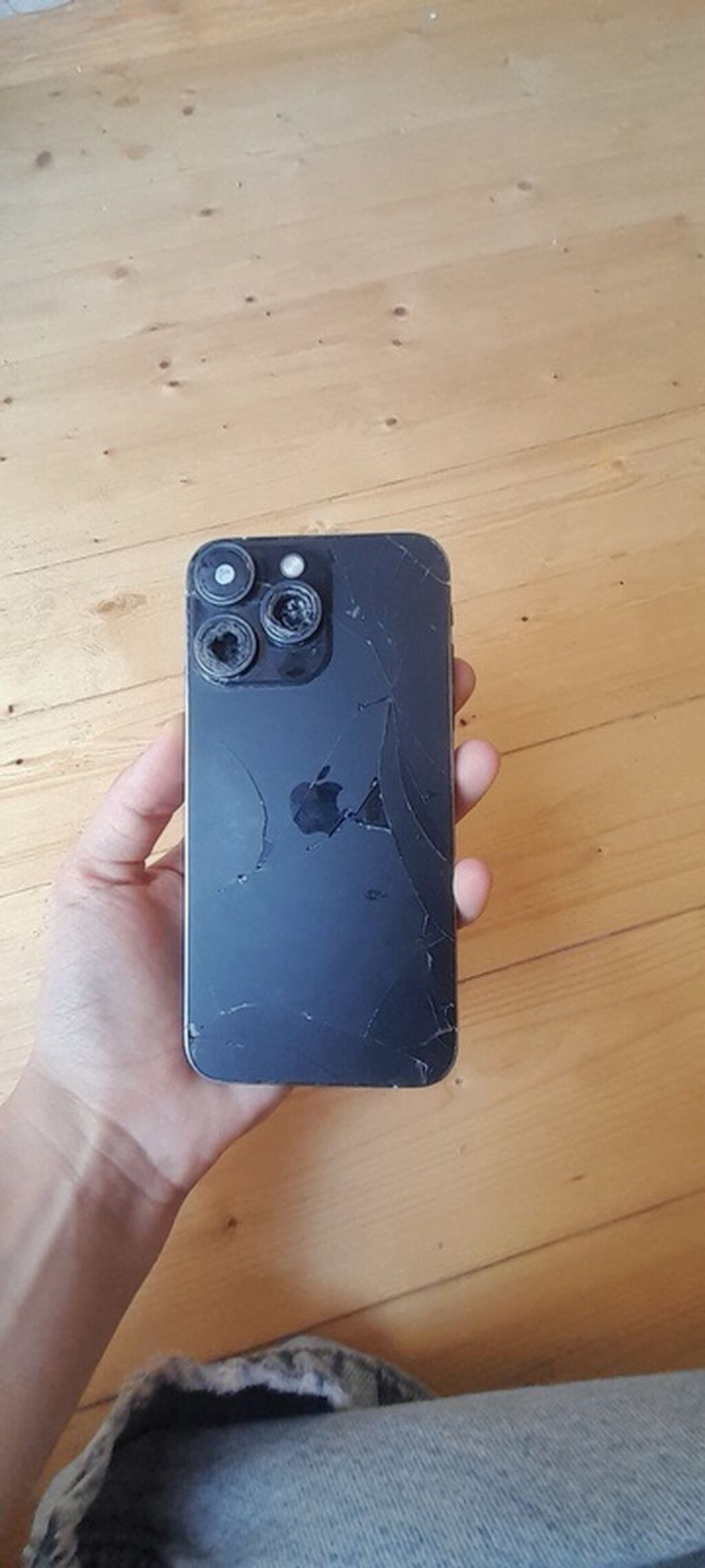 IPhone 14 Pro, 128 GB, Qara, Qırıq — Apple iPhone, Sumqayıt (2)