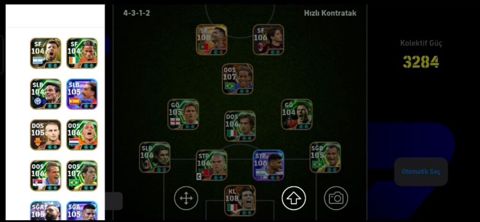 EFootball Mobile hesabı – güclü komanda quruluşu və yüksək kollektiv