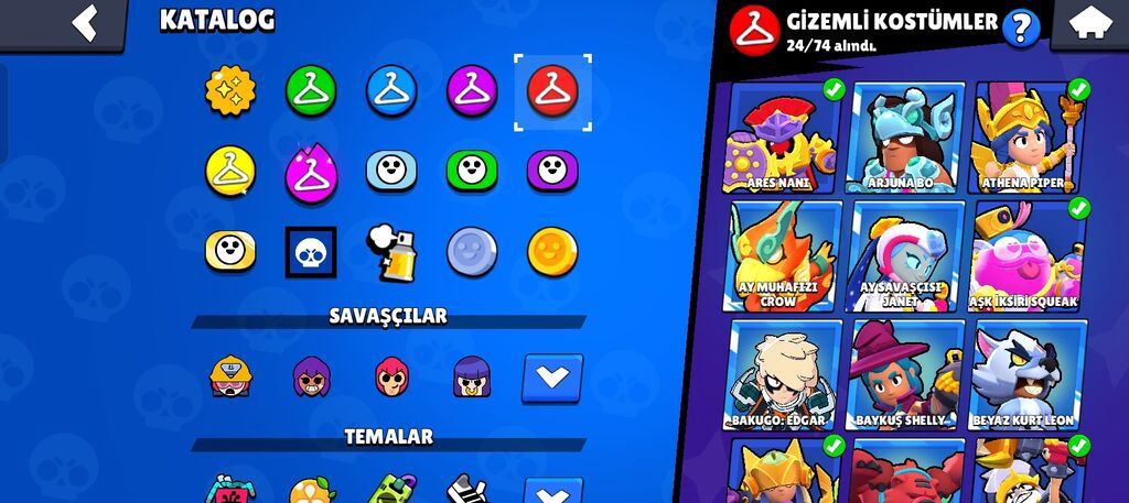 Brawl Stars oyunu üçün inkişaf etmiş hesab - Kupa yolu: 100.002 — Sikkələr, Qəbələ (8)