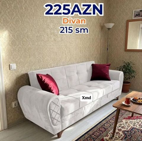 Divan – 215 sm Qiymət: 225 AZN (şəkildə göstərilib) - Ölçü: uzunluq — Ucuz serfeli Mebel — Divanlar