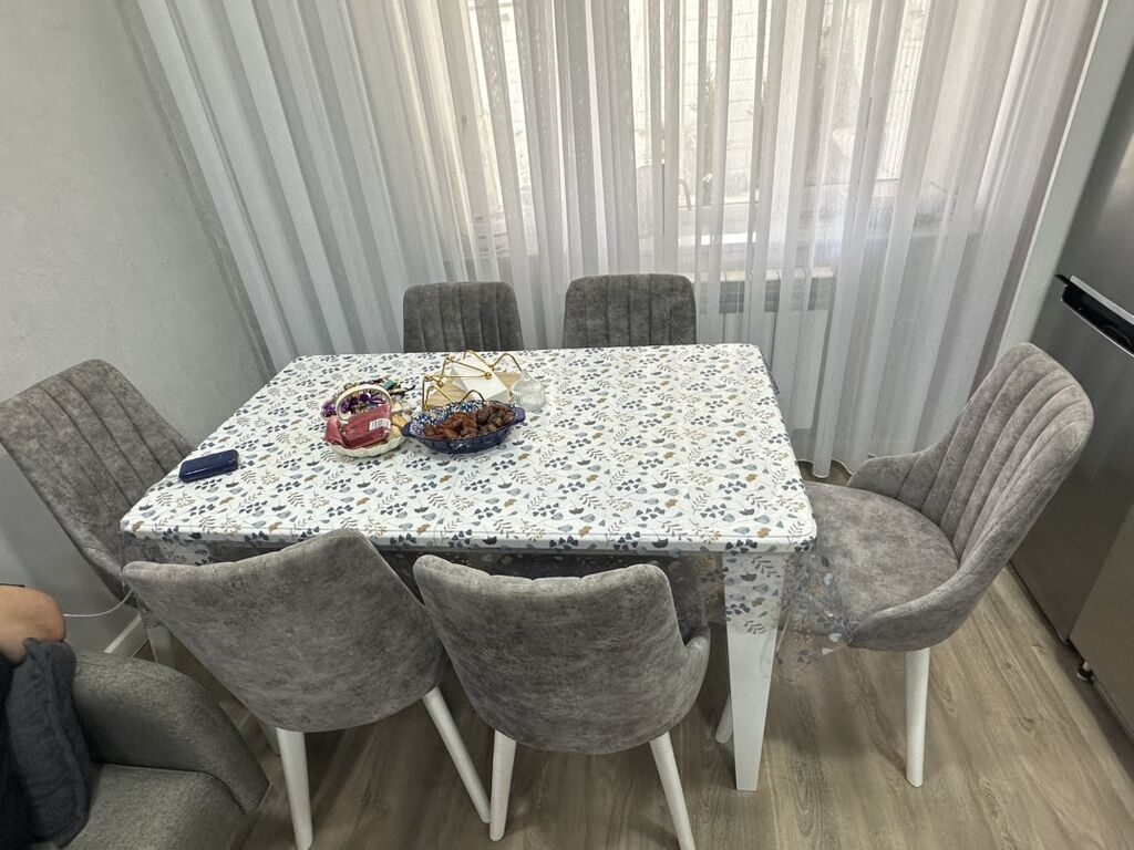 Mətbəx üçün, İşlənmiş, Açılan, Dördbucaq masa, 6 stul — Mebel, Bakı