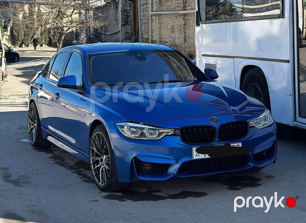 BMW 3 Series (F30) sedan – Estoril Blue rəng - M paket xarici görünüş — Avtomobillər, Bakı (5)