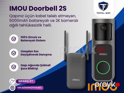 IMOU Doorbell 2S (Simsiz, Kameralı Qapı Zəngi)