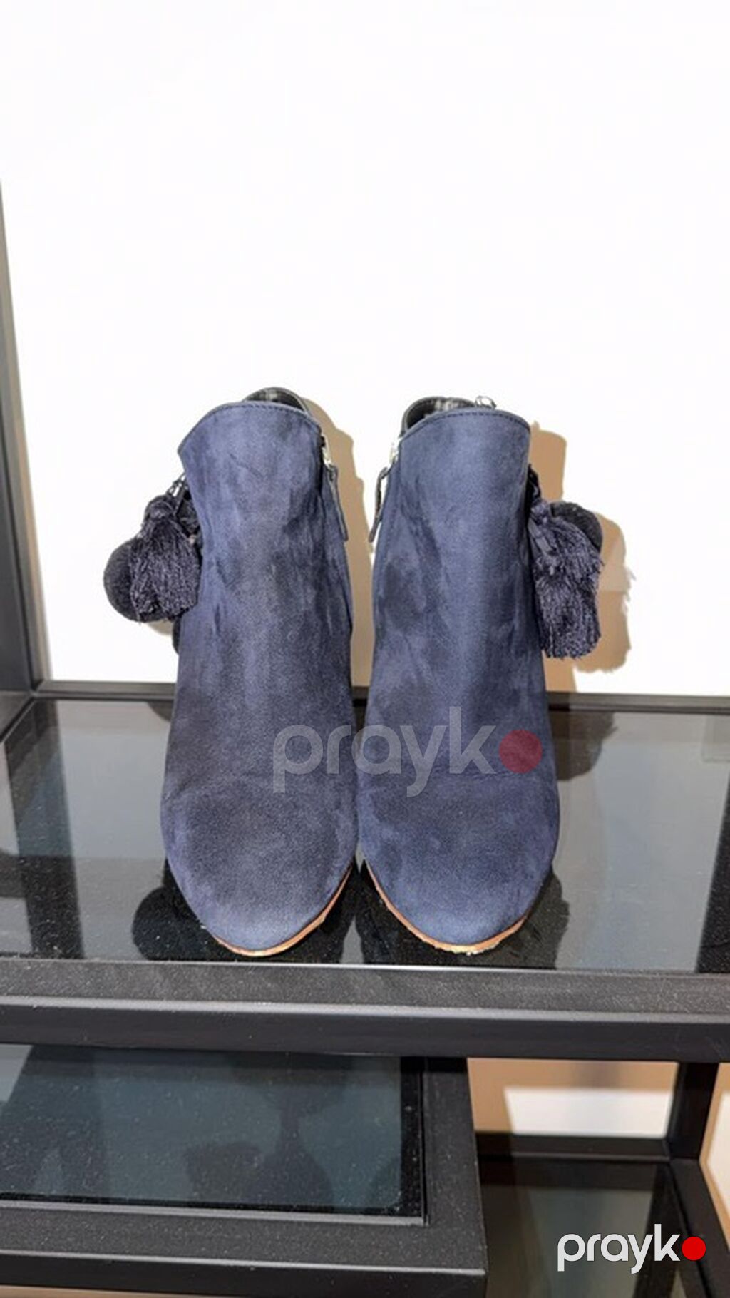 Qadınlar üçün topuqlu botinka - Rəng: tünd göy (navy) - Material — Şəxsi əşyalar, Bakı (2)