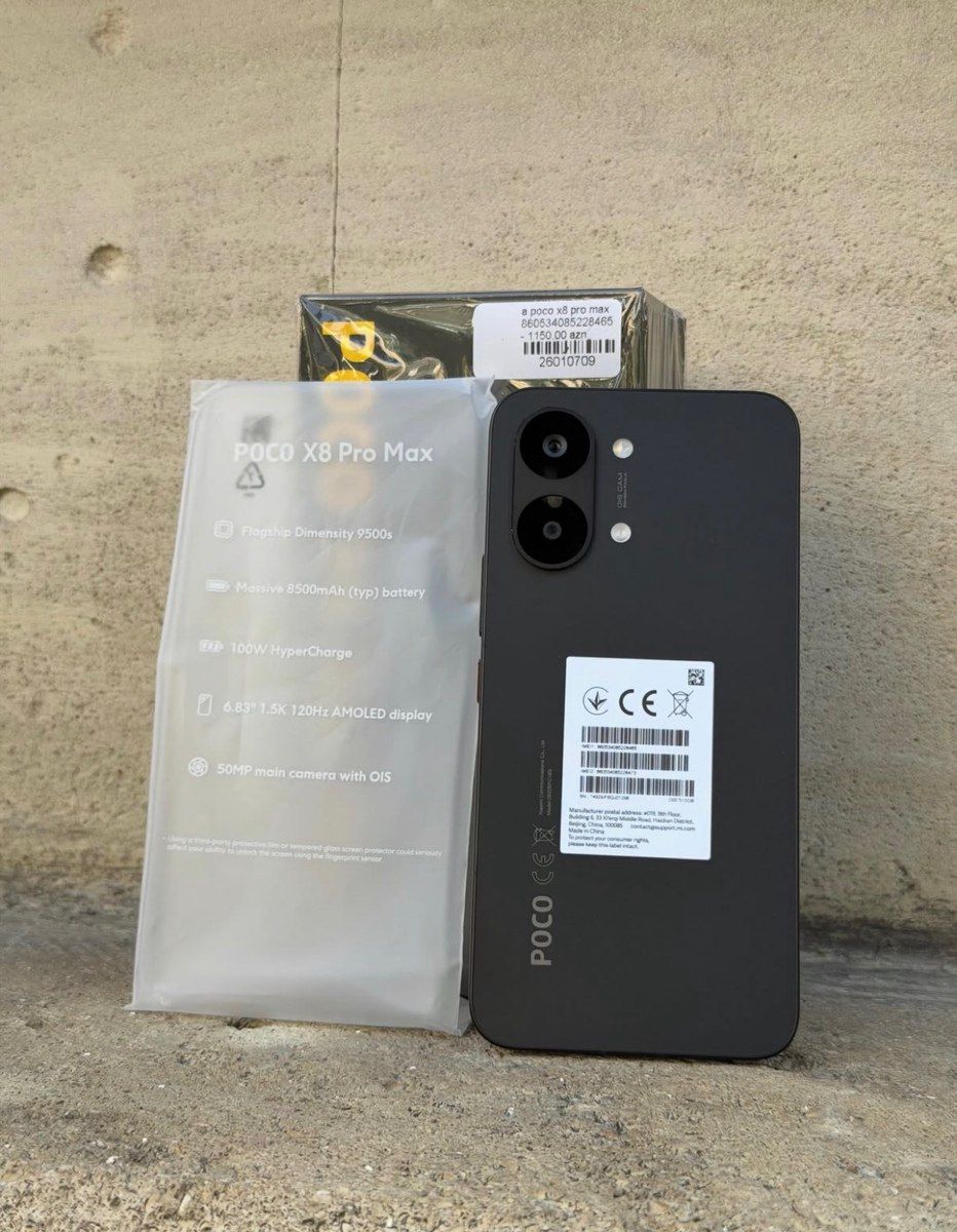 Xiaomi Poco X8 Pro Max Black 512GB/12GB — Mallar, Bakı
