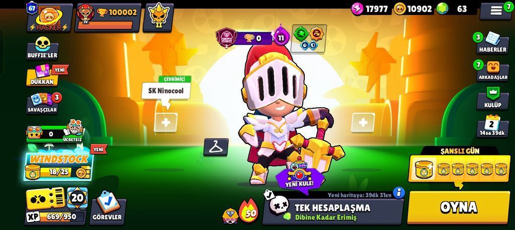 Brawl Stars oyunu üçün inkişaf etmiş hesab - Kupa yolu: 100.002 — Sikkələr, Qəbələ (2)