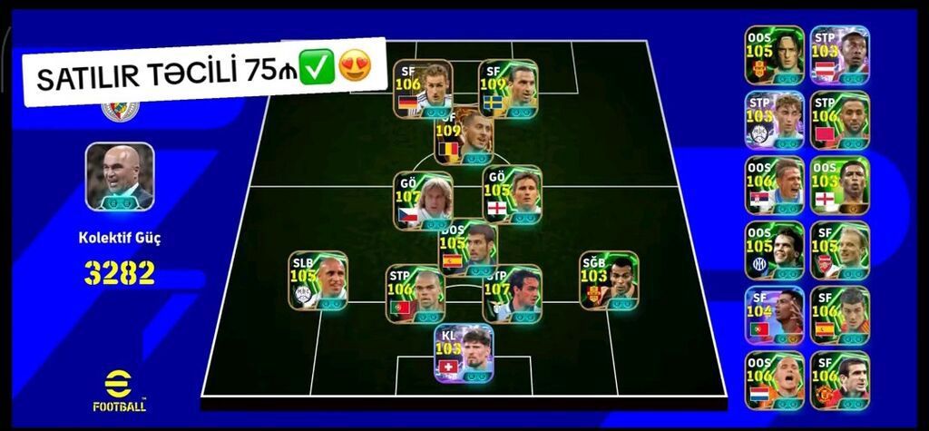 EFootball hesabı – güclü komanda tərkibi - Komandanın “Kollektiv
