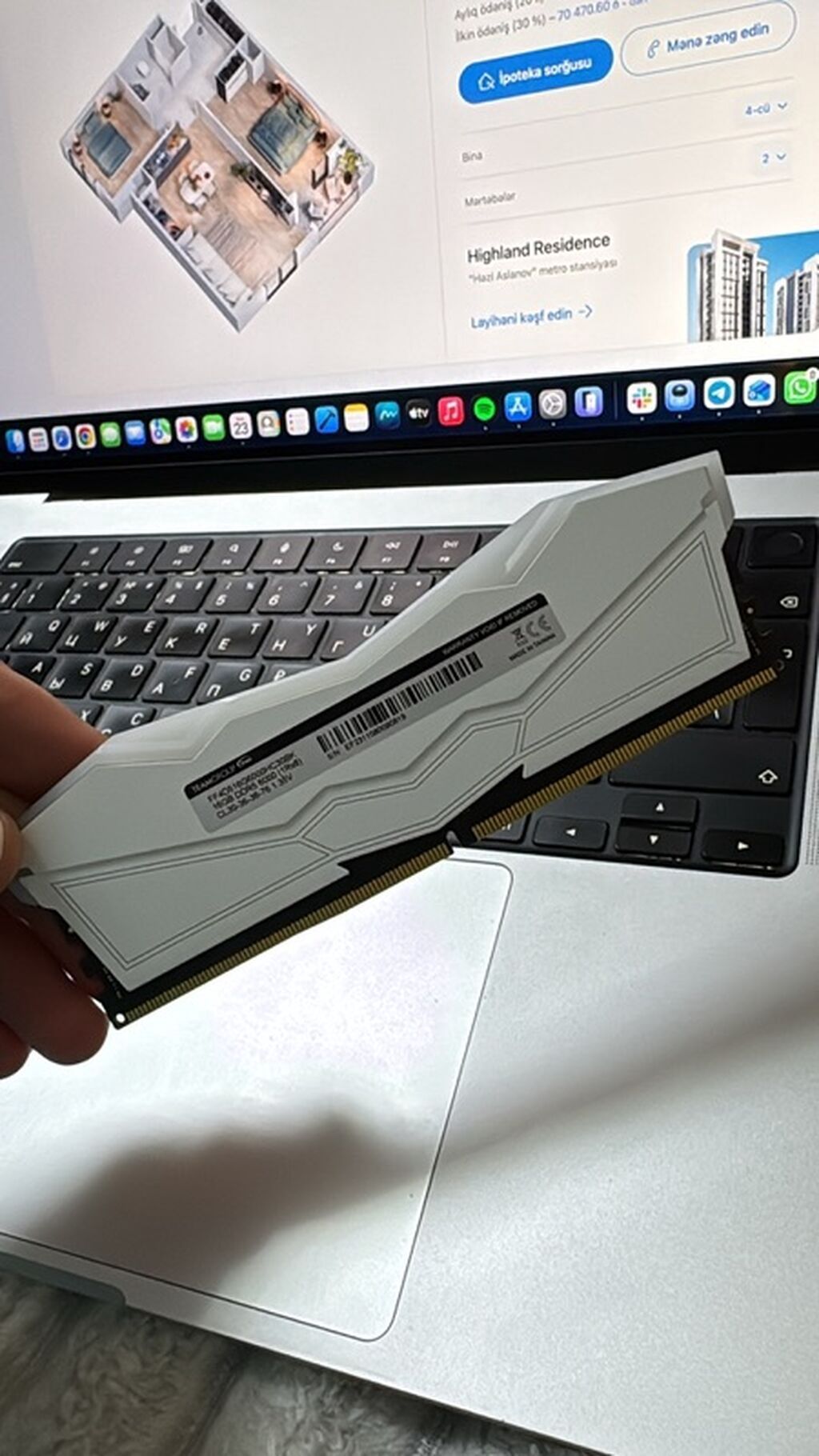 T-Force Delta DDR5 RGB 16 GB operativ yaddaş modulu (Ram) işləmir — Elektronika, Bakı