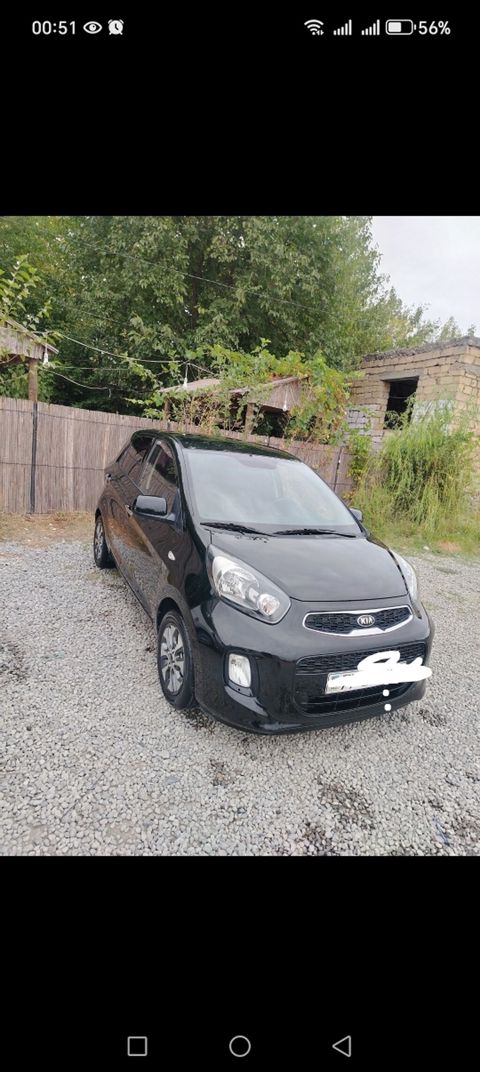 Kia Picanto, qara rəngli, 5 qapılı hetçbek. Texniki xüsusiyyətlər və