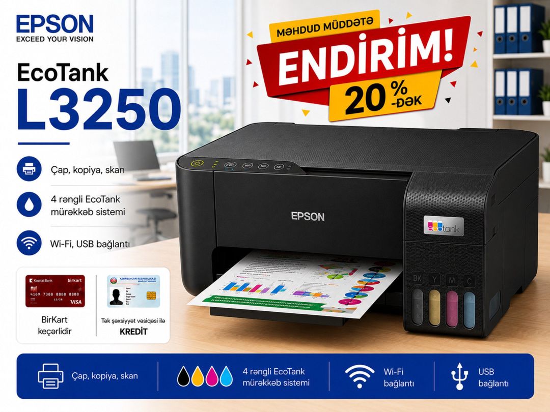 Printer "Epson EcoTank L3250" — Elektronika, Bakı