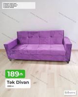 Tək Divan – 200 sm - Mexanizm: açılan, bazalı (yataq funksiyalı, alt — Mebel
