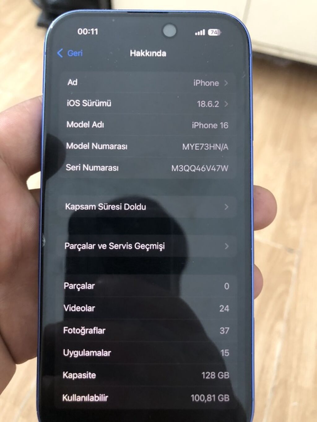 IPhone 16, 128 GB, Mavi, Simsiz şarj, Face ID — Apple iPhone, Masazır (6)