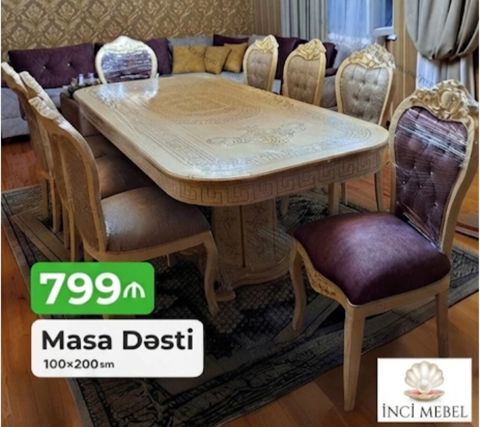 Qonaq otağı üçün, Yeni, Açılmayan, Oval masa — Bakı