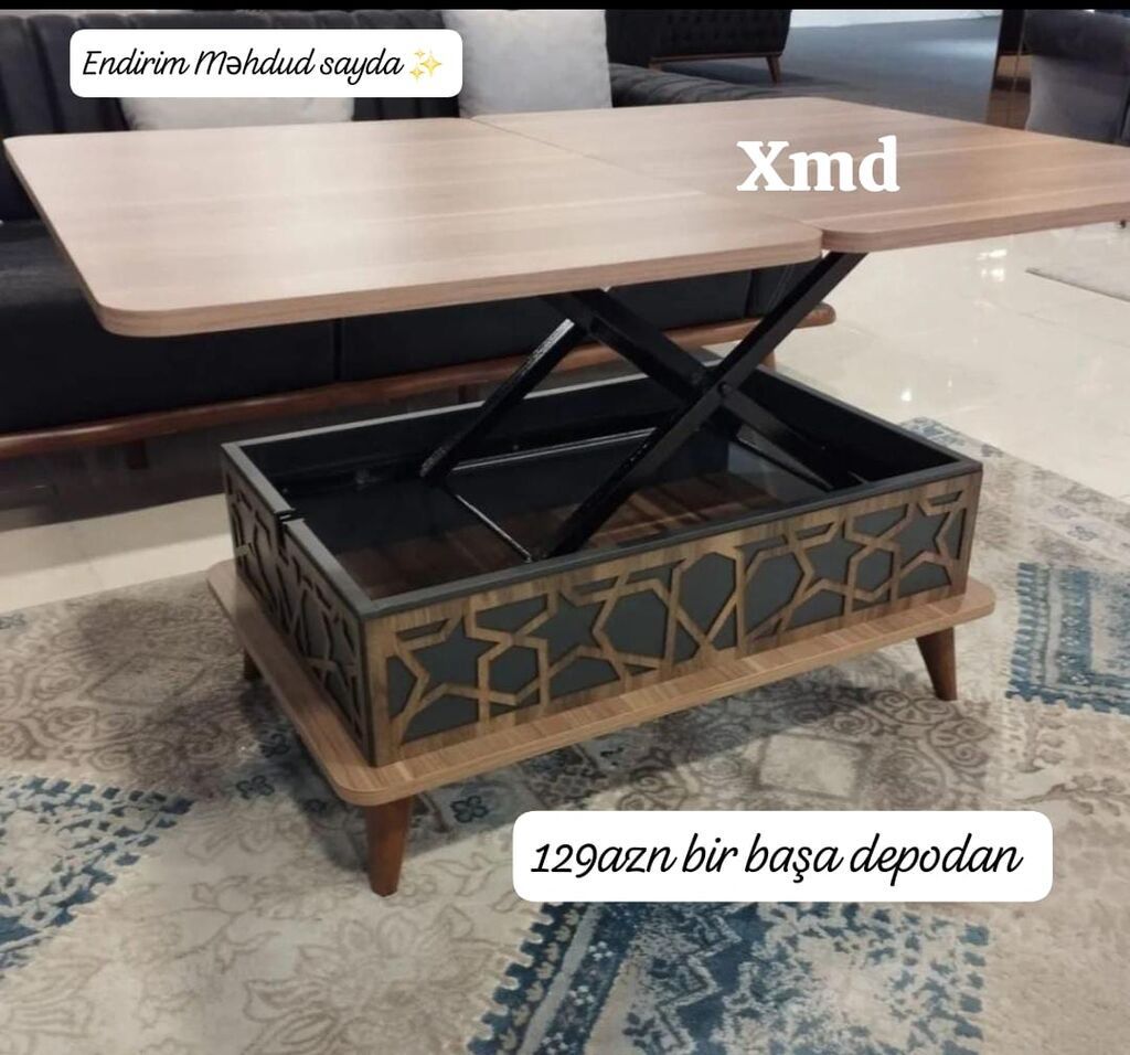 Düz masa, Transformer, Təkərsiz, Laminat — Mebel, Xırdalan (2)