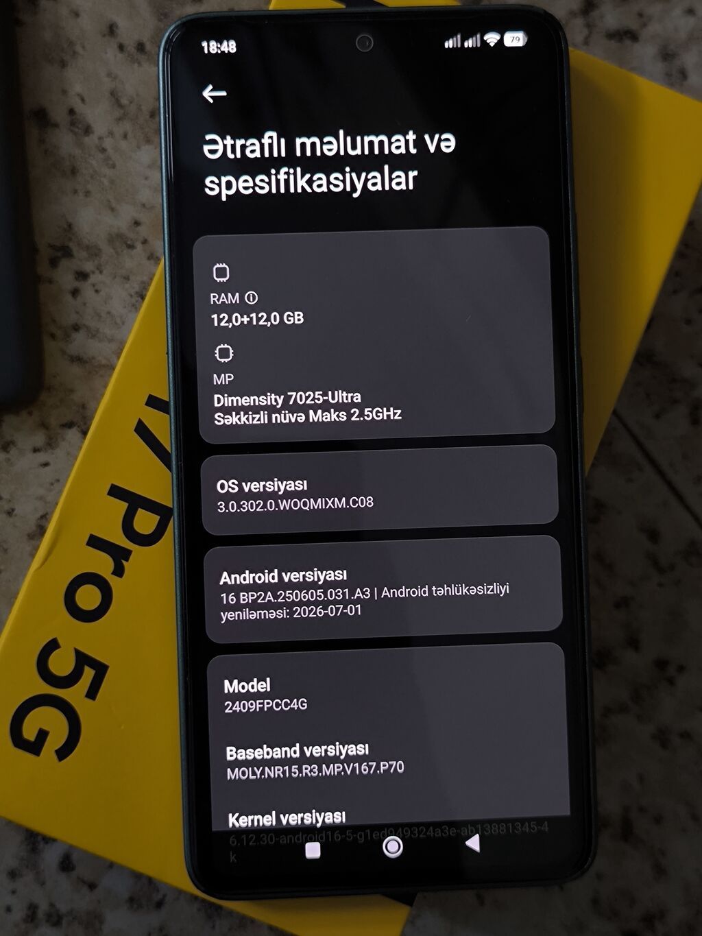 Poco M7 Pro 5G, rəng - Mavi, Sensor, Barmaq izi, Simsiz şarj — Elektronika, Bakı (2)