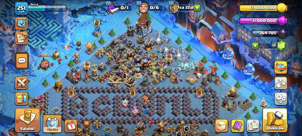 Clash of Clans oyunu üçün inkişaf etmiş hesab satılır. - Bələdiyyə/Ev