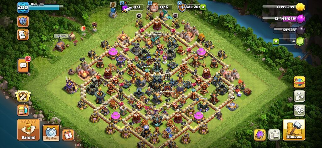 Clash of Clans hesabı – yüksək səviyyəli inkişaf etmiş kənd və