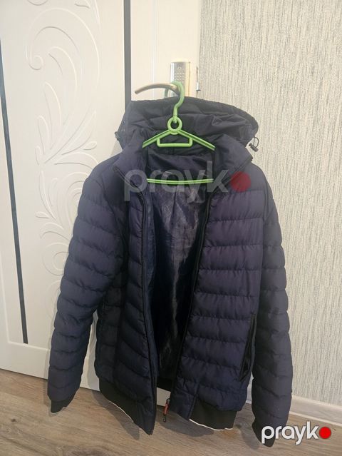 Qışlıq puffer jaket – tünd göy rəng - Model: yüngül və isti puf şişmə