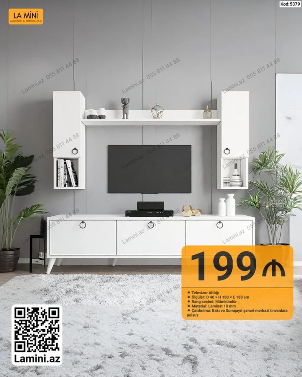 LA MINI TV stendi və divar modulu dəsti Xüsusiyyətlər: - Televizor