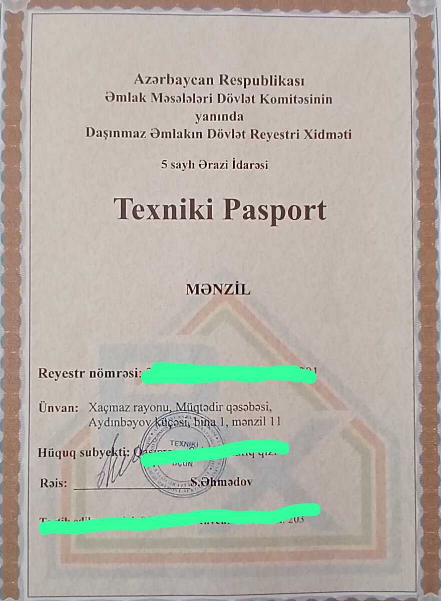 Həyət evi, Müqtədir qəs. — Daşınmaz əmlak, Xaçmaz (4)