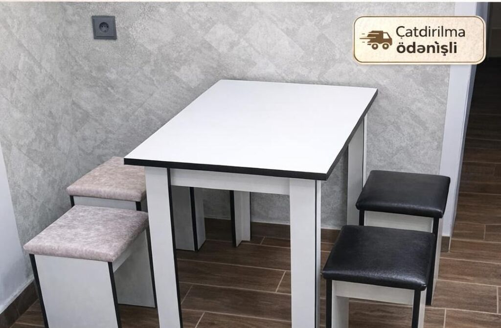 Mətbəx masa və taburet dəsti - Ölçü: 60x90 sm masa - Komlekt: 1 masa — Mebel, Qobu (2)