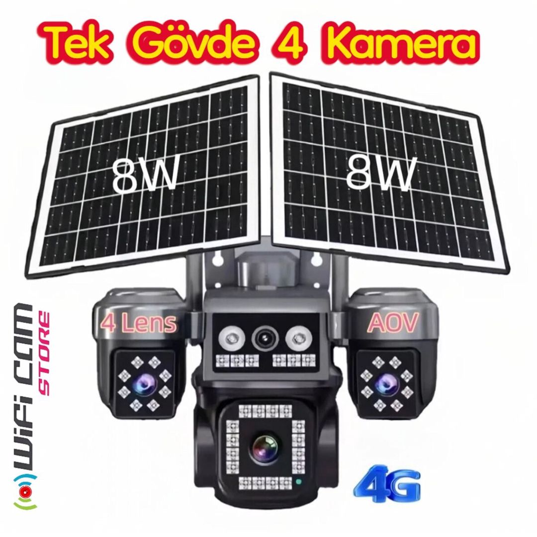4G Sim kartlı Solar 360°FHD Kamera 12MP/4K+64GB — Təhlükəsizlik sistemləri, Bakı
