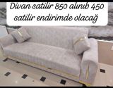 Divan - Rəng: açıq bej - Dizayn: vertikal tikişli oturacaq və arxa — Mebel
