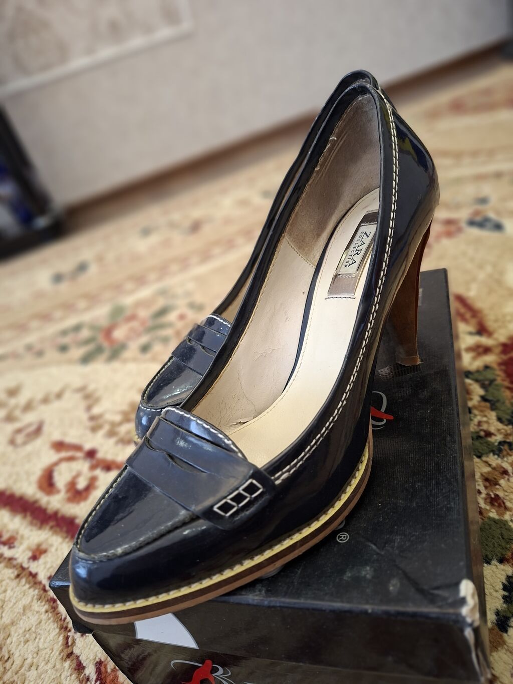 Zara Basic qadın tünd göy (lacivərt) laklı dəri tuflilər - Model — Tufl, Bakı