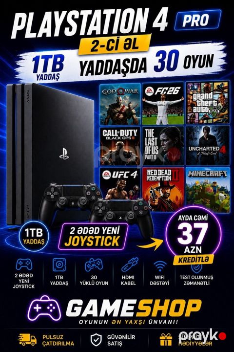 Sony PlayStation 4 Pro 1TB — Bakı