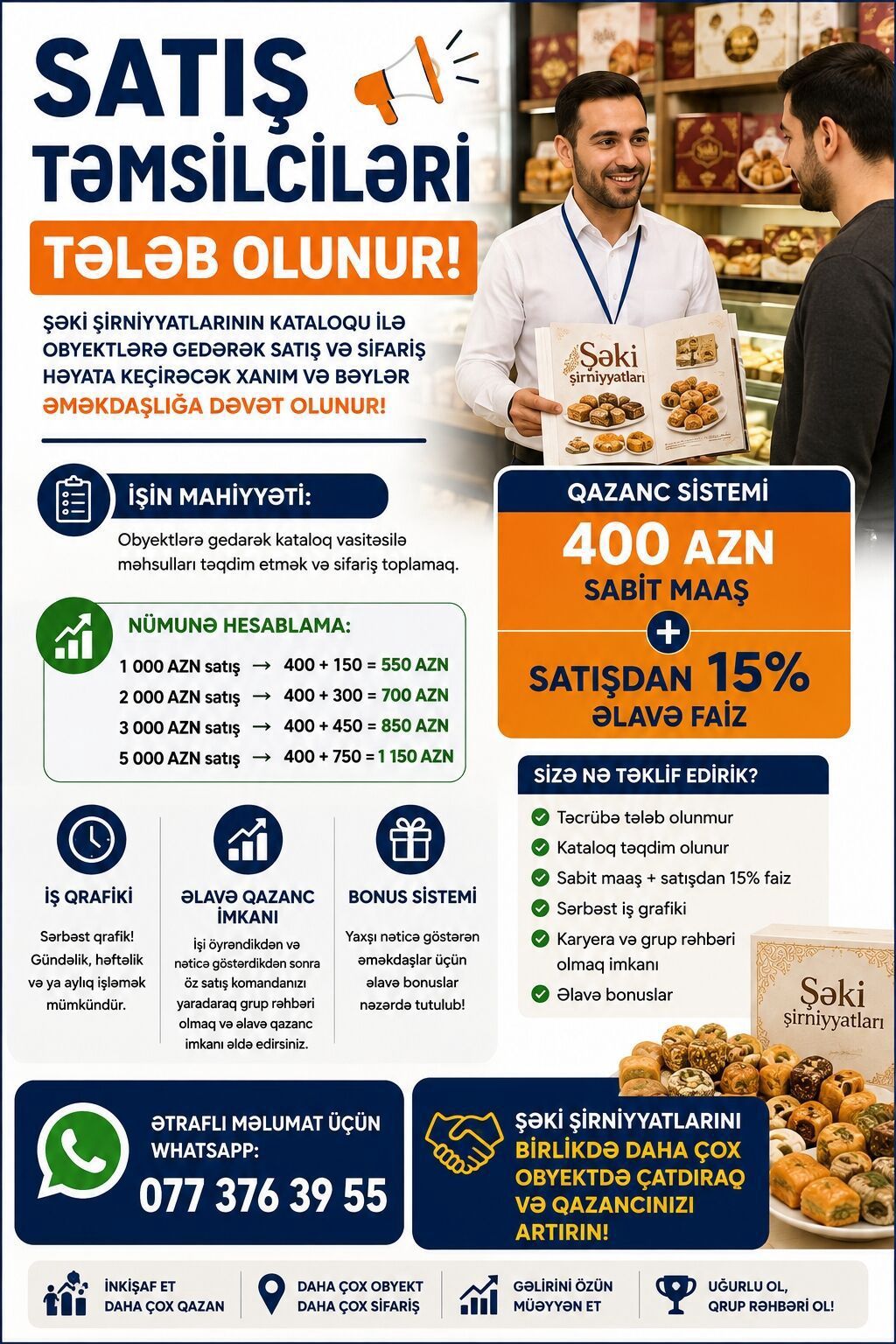 Vakansiya: Satış təmsilçisi – “Şəki şirniyyatları” kataloqu ilə