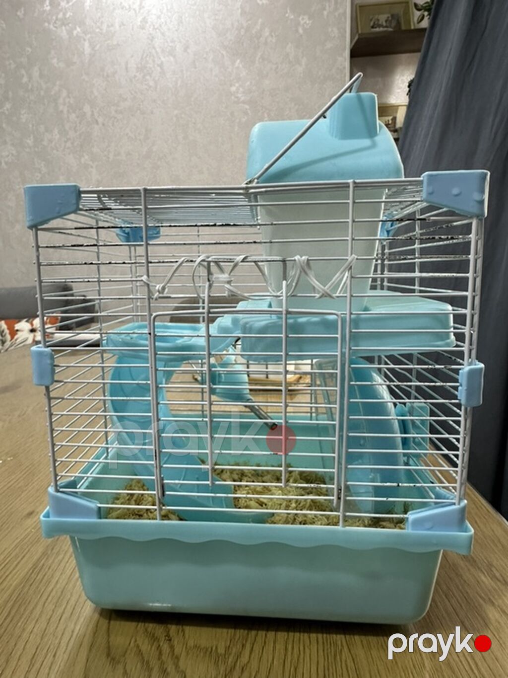 Hamster üçün iki mərtəbəli qəfəs – mavi/ağ Icinde bir eded hemster — Qəfəslər, Bakı (5)