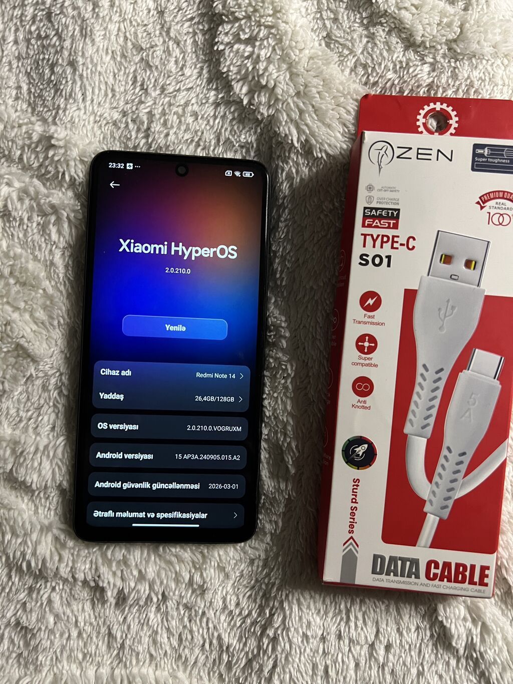 Redmi Note 14, 128 GB, rəng - Qara, Face ID — Elektronika, Bakı (6)
