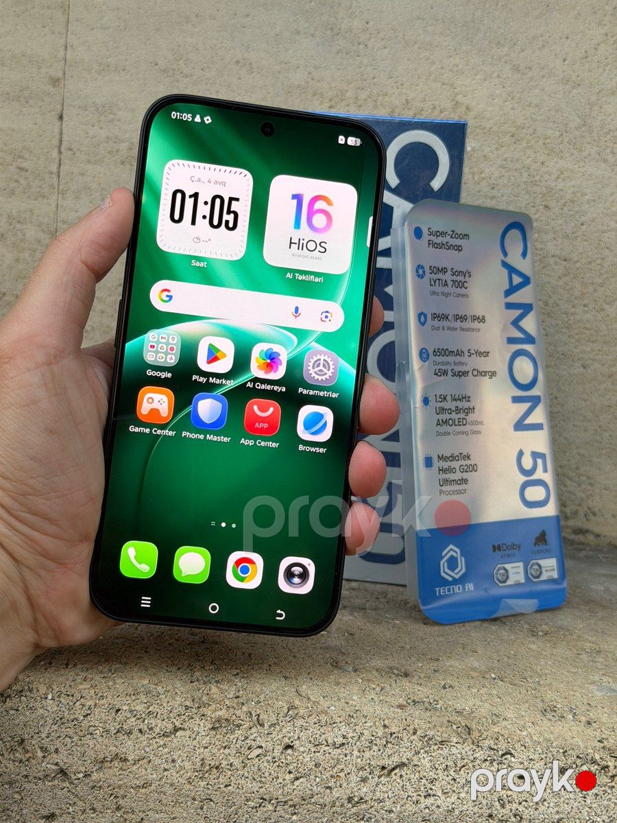 Tecno Camon 50 4G Malachite Green 256GB/12GB — Smartfonlar, Bakı (10)