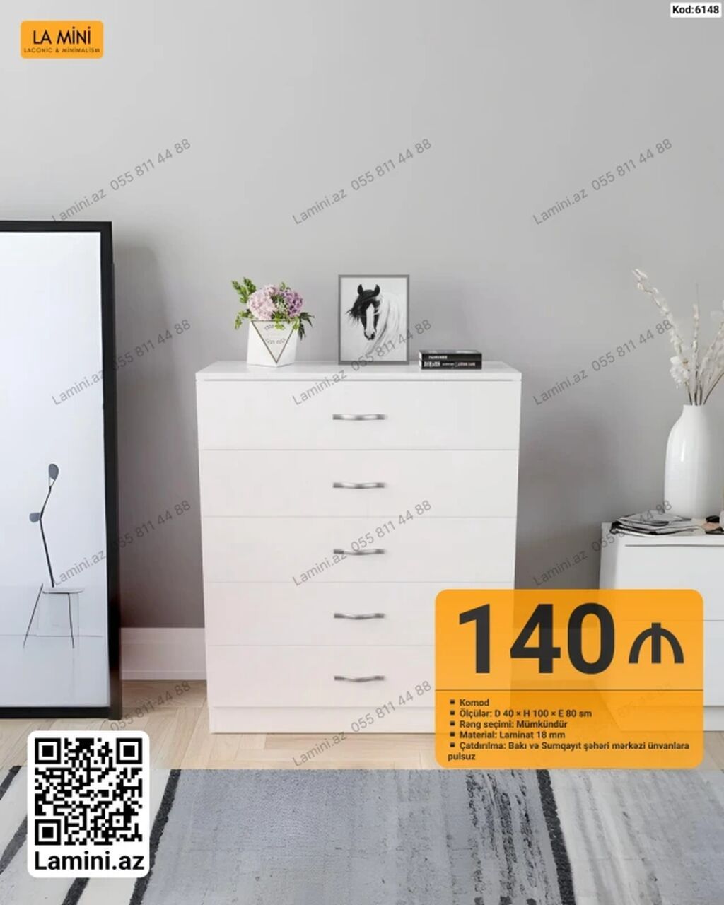 La Mini komod - Model kodu: 6148 - Ölçülər: Dərinlik 40 sm × — Mebel, Bakı