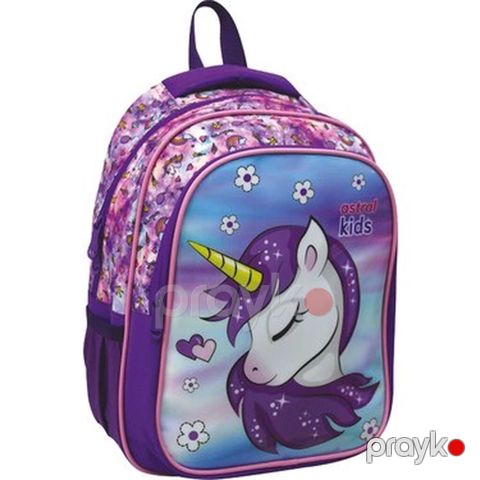Uşaq məktəb çantası — Astral Kids, bənövşəyi unicorn dizaynı — Bakı