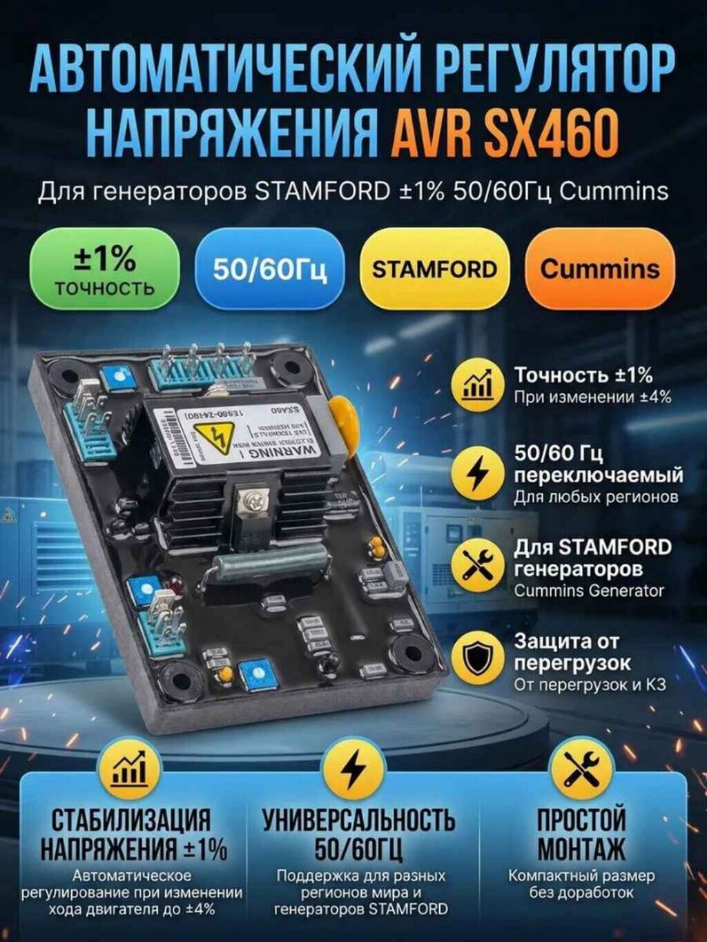 Avr SX460. Generator üçün AVR. Orjinal malldır. 🚍🚍🚍Lənkəran — Generatorlar, Lənkəran