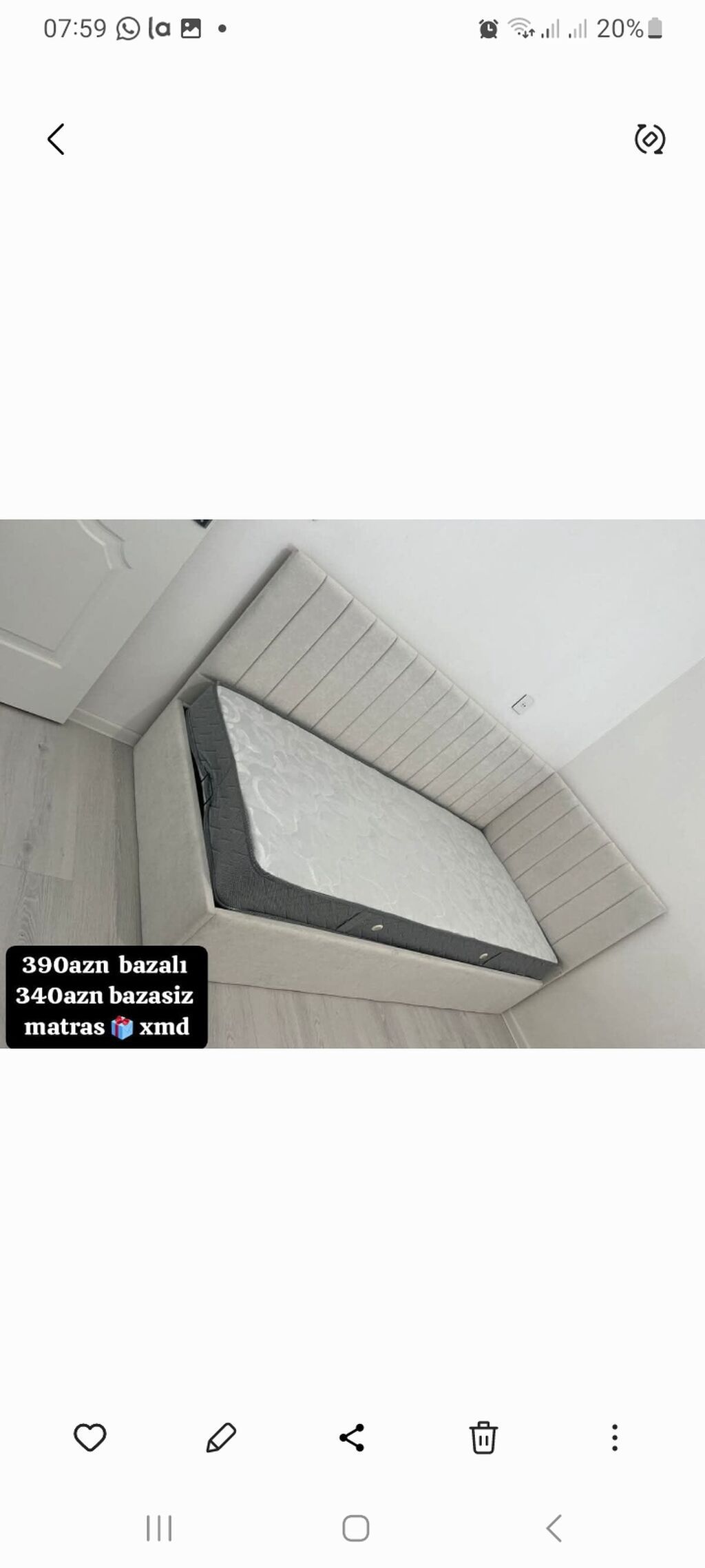 Yataq dəsti – yumşaq başlıq və karkasla. Künc divar boyunca uzanan — Mebel, Bakı