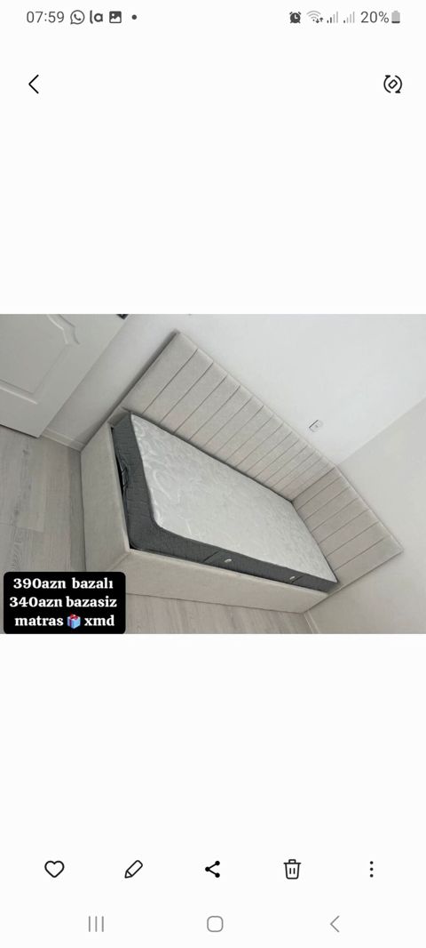 Yataq dəsti – yumşaq başlıq və karkasla. Künc divar boyunca uzanan — sifaris_yeni_mebel_Gülü_Hüseyn — Мебель