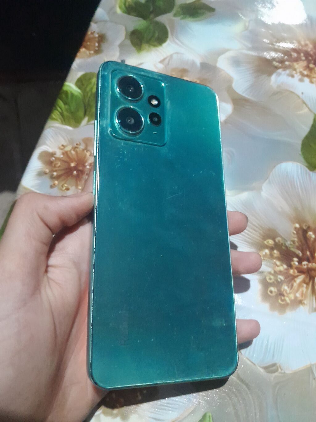Smartfon – yaşıl rəngli gövdə, iki böyük arxa kamera və əlavə sensorlu — Elektronika, Sabirabad (2)