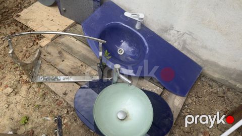 Hamam üçün iki ədəd əl-üz yuma dəsti Komplekt 1: - Bənövşəyi rəngdə