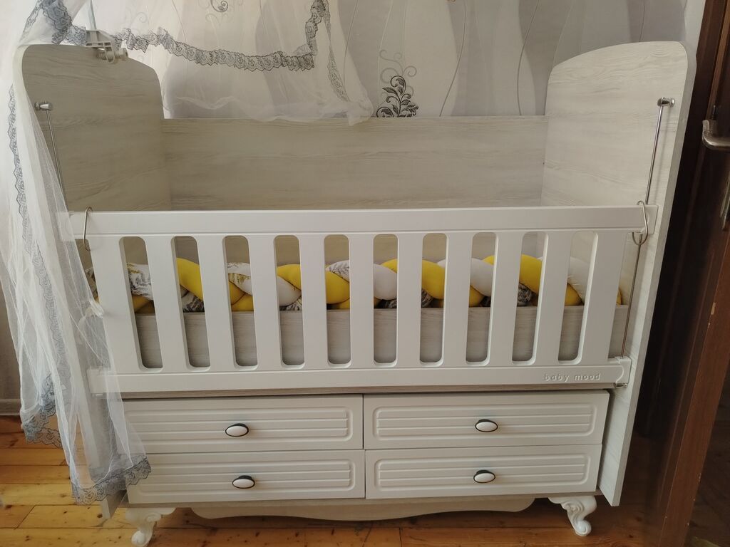 Uşaq beşiyi – Baby Mood modeli (İstifadə olunmayıb) - Material: ağ — Mebel, Masazır (2)
