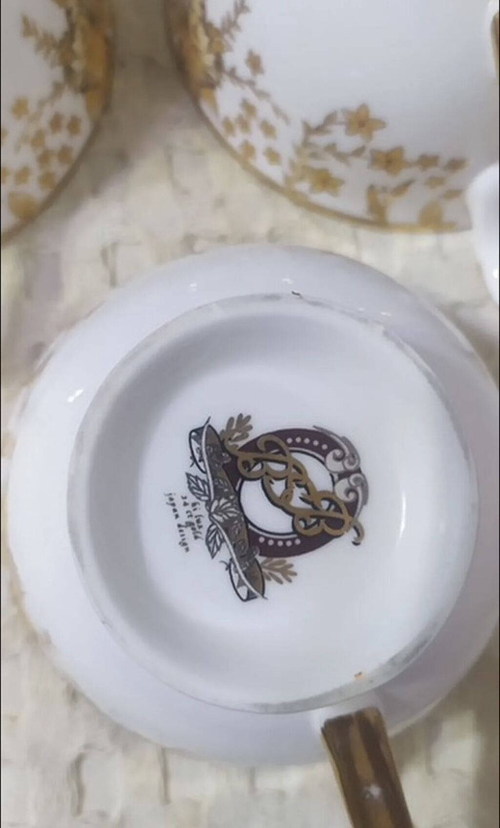 Çay dəsti, rəng - Ağ, Farfor, Geisha, 3 nəfərlik, Yaponiya — Mallar, Bakı (2)